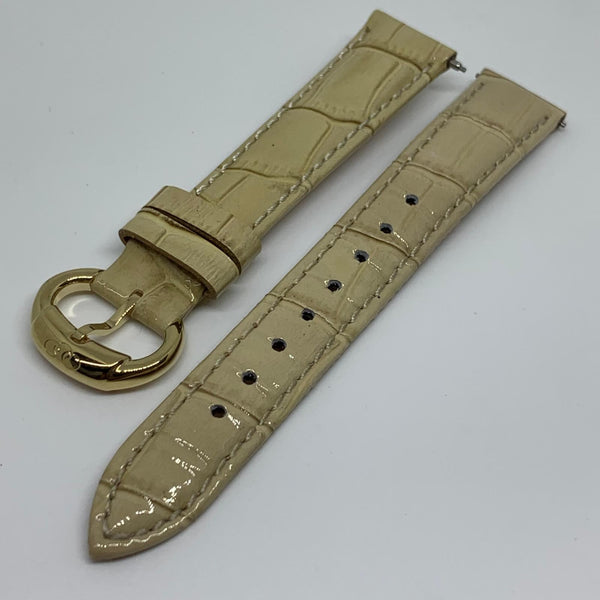 LINKS OF LONDON Ladies Gold Beige Croc 16mm Almond YG Driver Watch NEW RRP60
