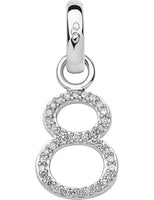 LINKS OF LONDON Sterling Silver Diamond Number 8 Silhouette Charm RRP140 NEW