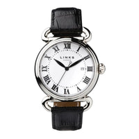 LINKS OF LONDON Men's White STS Black Leather Luminous Driver Watch RRP355 NEW
