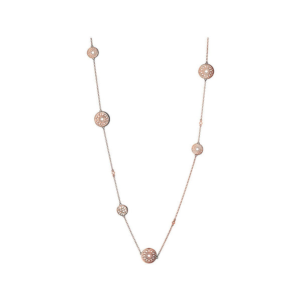 LINKS OF LONDON Ladies Timeless Rose Gold Vermeil Coin Necklace NEW RRP350