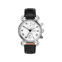 LINKS OF LONDON Men's STS white Black Leather Driver DD watch RRP430 NEW