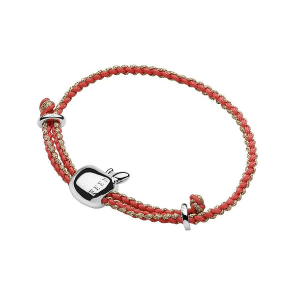 LINKS OF LONDON Feed Apple Coral Metallic Gold Friendship Bracelet RRP65 NEW