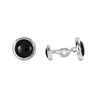 LINKS OF LONDON Men's Soho Sterling Silver & Onyx Chain Cufflinks 2520.0131 NEW