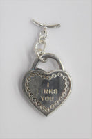 LINKS OF LONDON Sterling Silver Heart Shaped Handbag Charm 'I Links You' NEW