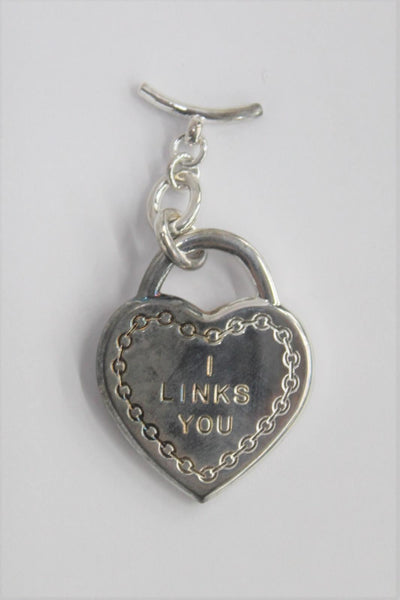 LINKS OF LONDON Sterling Silver Heart Shaped Handbag Charm 'I Links You' NEW