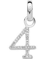 LINKS OF LONDON Sterling Silver Diamond Number 4 Silhouette Charm RRP65 NEW