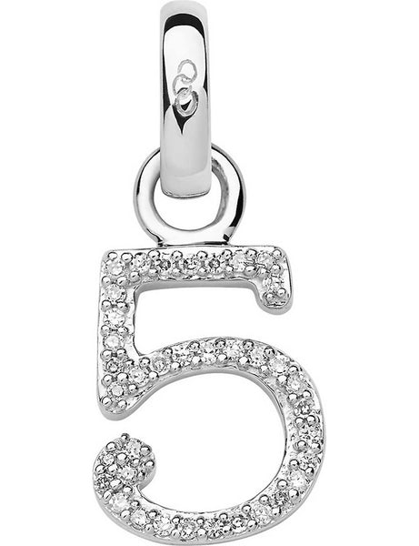 LINKS OF LONDON Sterling Silver Diamond Number 5 Silhouette Charm RRP140 NEW