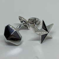 LINKS OF LONDON Men's Sterling Silver Cufflinks Bar Rock Star 925 NEW RRP345