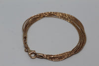 LINKS OF LONDON Ladies Sterling Silver Rose Gold 6" Silk 10 Row Bracelet NEW