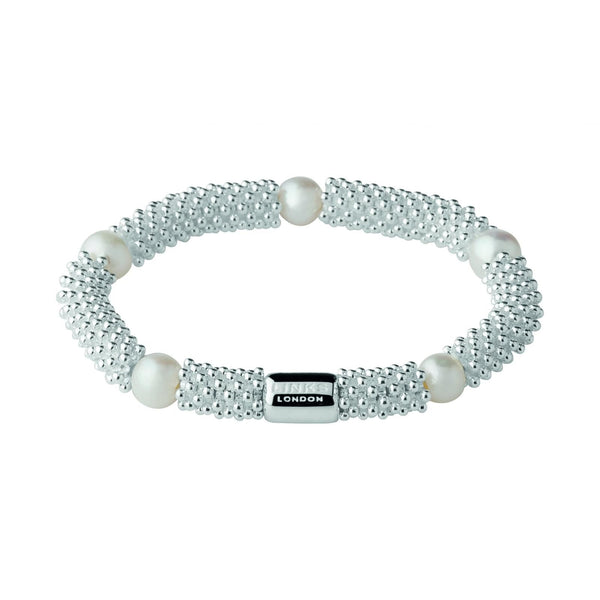 LINKS OF LONDON Effervescence Star Sterling Silver & White Pearl Bracelet NEW
