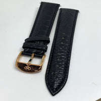 LINKS OF LONDON Men's Black Leather 22mm Croc Rose Gold Watch Strap NEW RRP110