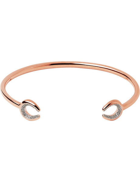 LINKS OF LONDON Ascot 925 Rose Gold Vermeil Cuff Diamond Bracelet RRP560 NEW