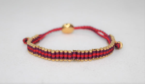 LINKS OF LONDON Ladies Friendship Mini Gold Red Purple Bracelet NEW RRP190