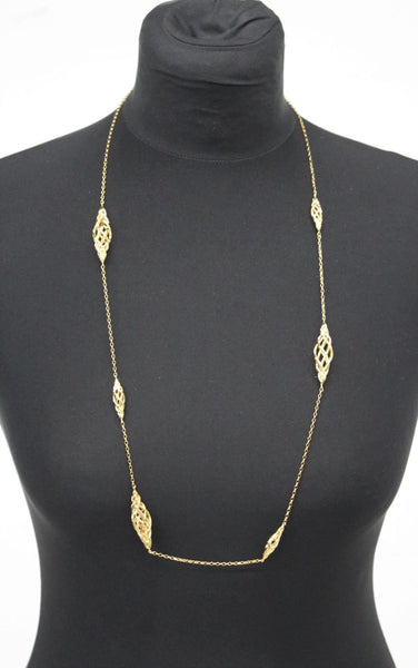 LINKS OF LONDON Ladies Yellow Gold Vermeil Woven Sautoir Necklace RRP490 NEW