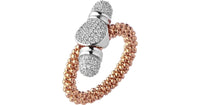LINKS OF LONDON Ladies Stardust Rose Gold Vermeil CZ Toggle Ring N NEW RRP150