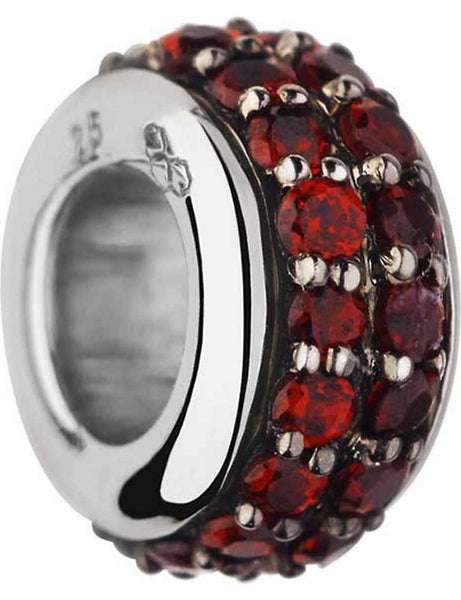 LINKS OF LONDON Sweetie Garnet Rondelle Sterling Silver Bead Charm NEW RRP130