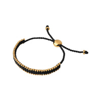 LINKS OF LONDON Ladies 18kt Yellow Gold Vermeil & Black Friendship Bracelet NEW
