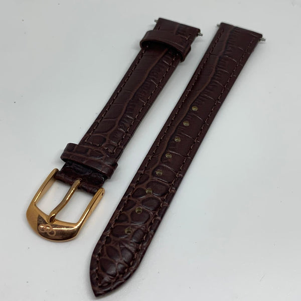 LINKS OF LONDON Ladies Brown Croc Watch Strap 16mm Rose Gold Accent NEW RRP45