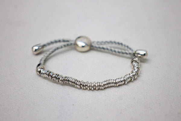 LINKS OF LONDON Sweetie XS 925 White Pewter Cord Friendship Bracelet NEW RRP210