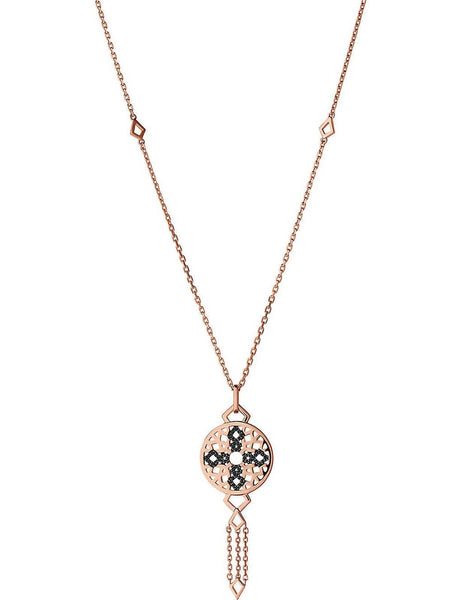 LINKS OF LONDON Timeless Rose Gold Vermeil Black Sapphire Necklace NEW RRP590