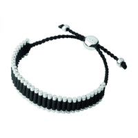 LINKS OF LONDON Ladies Friendship 925 Black Cord Bar Bead Bracelet NEW RRP125